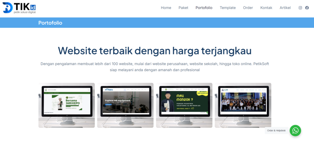 portofolio jasa pembuatan website